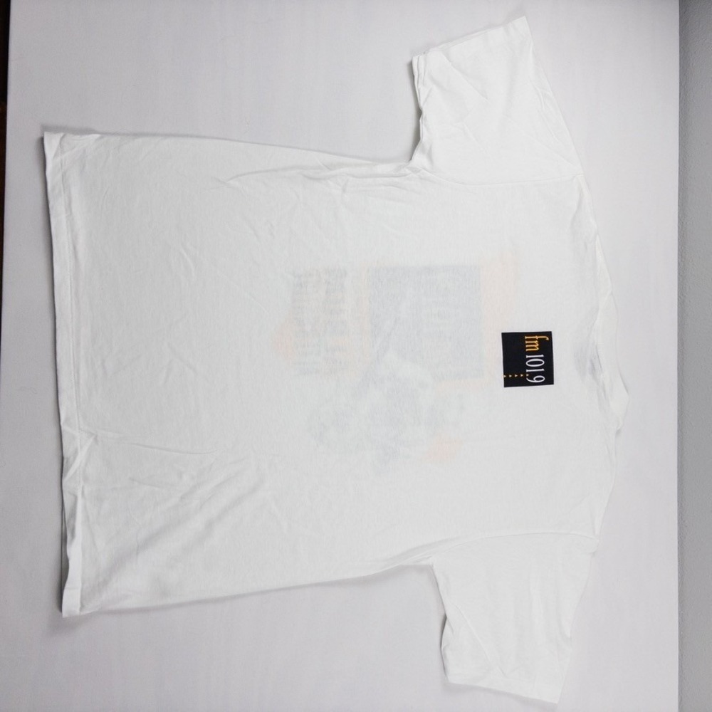 Vintage Single Stitch Rock Tee Mens Large White Albert Einstein FM 101.9 90s - Picture 6 of 8
